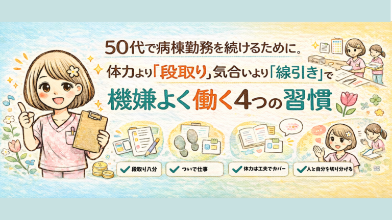 50代、病棟勤務8年目が実践する「省エネでテキパキ」4つの習慣