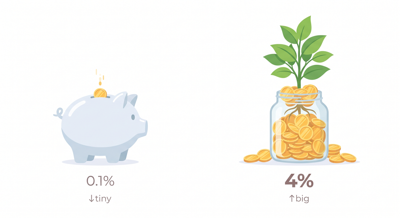 銀行預金と高配当株の利回り比較